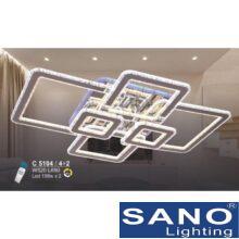 Đèn mâm Sano LED 198W*2, 3 màu ánh sáng, L690*W520, có remote