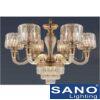 Đèn chùm Sano Ø750xH550mm E27x6 + Led