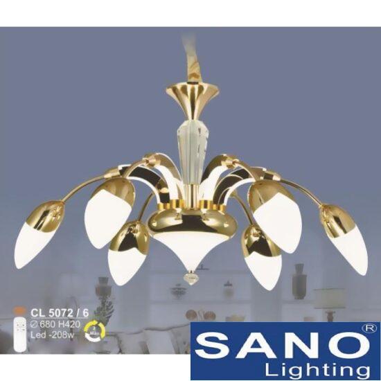 Đèn chùm Sano LED 208W - 3 màu ánh sáng Ø680*H420, có remote
