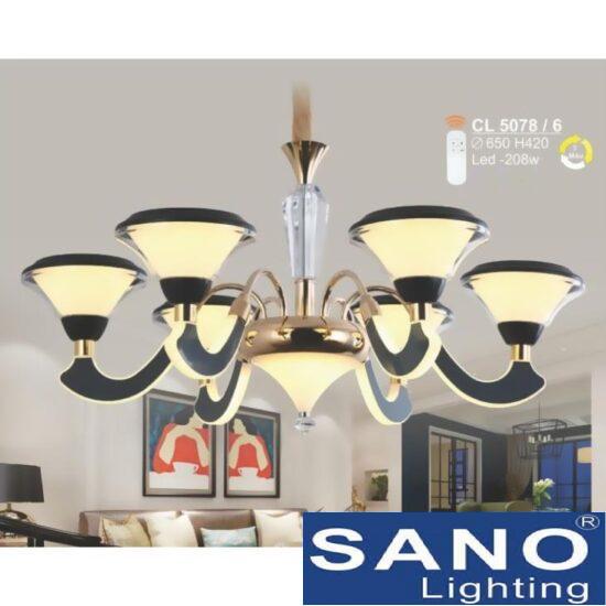 Đèn chùm Sano LED 208W - 3 màu ánh sáng Ø650*H420, có remote
