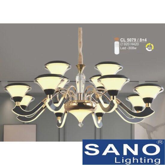 Đèn chùm Sano LED 308W - 3 màu ánh sáng Ø920*H420, có remote