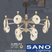 Đèn chùm Sano LED 150W - 3 màu ánh sáng Ø850*H4800, có thể lắp ngược xuôi tùy thích