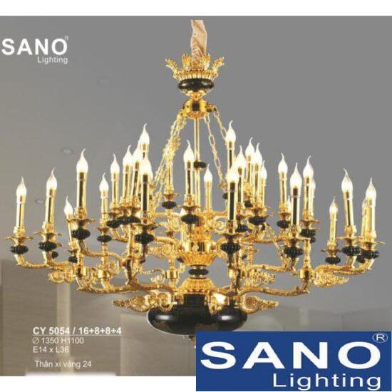 Đèn chùm nến Sano phong cách Tây Ban Nha hiện đại Ø1350*H1100, E14*L36, thân xi vàng 24