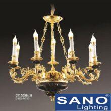 Đèn chùm nến Sano phong cách Tây Ban Nha hiện đại Ø800*H750, E14*L9, thân xi vàng 24