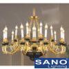 Đèn chùm nến Sano phong cách Tây Ban Nha hiện đại Ø950*H800, E14*L16, thân xi vàng 24
