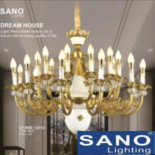 Đèn chùm nến Sano phong cách châu âu hiện đại Ø950*H800, E14*L24