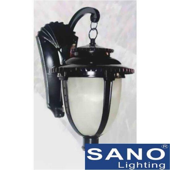 Đèn gắn cổng Sano E27*1, Ø200*H420, vỏ đen