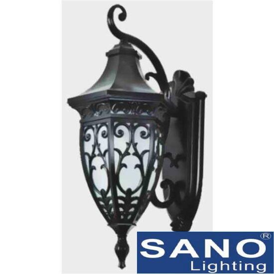 Đèn gắn cổng Sano E27*1, Ø200*H400, vỏ đen