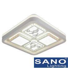 Đèn mâm vuông led Sano Led-105W - thẻ pha lê K5 - Ø500mm