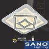 Đèn mâm Sano LED vuông 105W-3 màu ánh sáng, Ø500, có remote đa năng