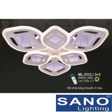 Đèn mâm Sano LED 125W*2-3 màu, đế phát sáng chuyển 3 màu, L650*W650, có remote