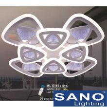 Đèn mâm Sano LED 160W*2-3 màu, đế phát sáng chuyển 3 màu, L650*W650, có remote