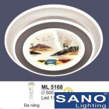 Đèn mâm Sano LED 115W-3 màu ánh sáng, Ø500, có remote đa năng