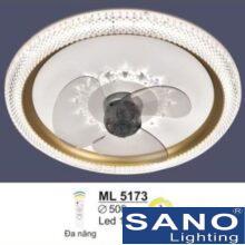 Đèn mâm Sano LED 125W-3 màu ánh sáng, Ø500, có remote đa năng