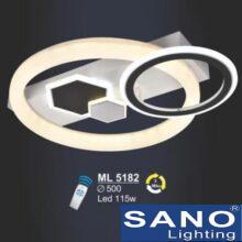 Đèn mâm Sano LED 115W-3 màu ánh sáng, Ø500, có remote