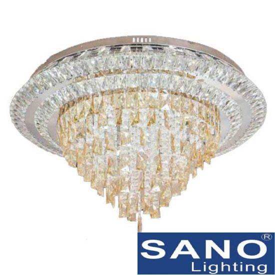Đèn mâm ốp trần tròn Sano LED Ø800*H430, thẻ pha lê