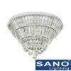 Đèn mâm ốp trần tròn Sano LED Ø600, thẻ pha lê