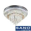 Đèn mâm ốp trần tròn Sano LED Ø600, thẻ pha lê