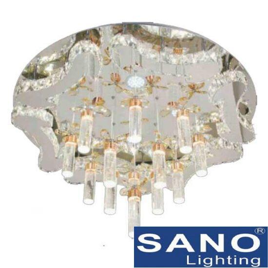 Đèn mâm ốp trần tròn Sano LED Ø800*H460, thẻ pha lê
