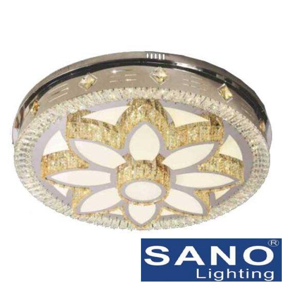 Đèn mâm ốp trần tròn Sano LED Ø800, thẻ pha lê