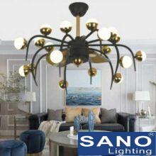 Quạt đèn Sano Led 115W, Ø750*H400, 3 màu, có remote