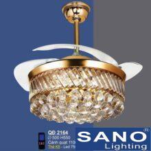 Quạt đèn pha lê K5 Sano led 75W - Ø500*H550mm