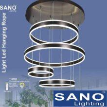 Đèn thả LED Sano 785W-Ø40+40+60+80+1000*H3200, 3 màu ánh sáng, có remote