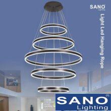 Đèn thả LED Sano 655W-Ø40+60+80+60+40*H2500, 3 màu ánh sáng, có remote