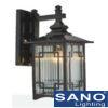 Đèn vách cổng vuông Sano E27*1, Ø230*H330, vỏ đen