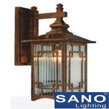Đèn vách cổng vuông Sano E27*1, Ø230*H330, vỏ đồng