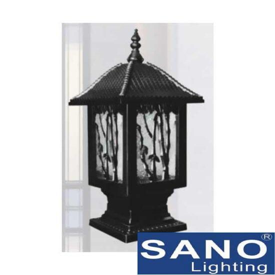 Đèn trụ cổng Sano E27*1, Ø200*H300, đúc gang
