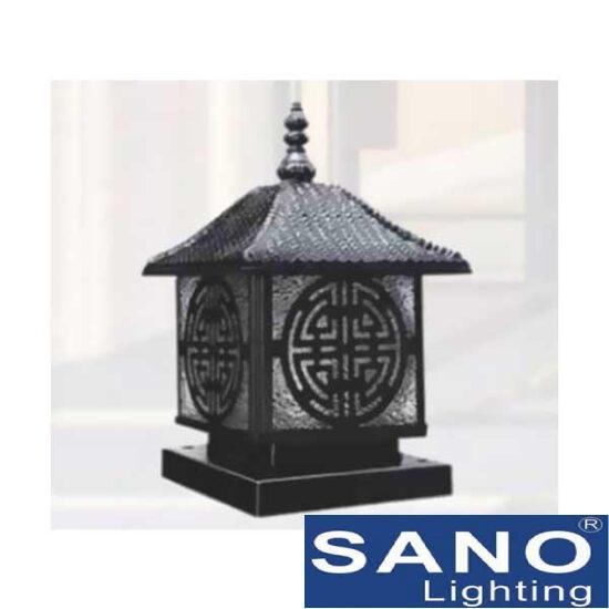 Đèn trụ cổng Sano E27*1, Ø200*H250-Đế Ø150