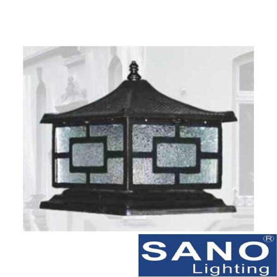 Đèn trụ cổng đúc gang Sano E27*1, Ø250*H300-Đế Ø250
