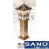 Đèn trụ năng lượng Sano vỏ đồng 5W-3 màu, Ø200*H600 - Đế 150W, có remote