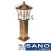 Đèn trụ năng lượng Sano vỏ đồng 5W-3 màu, Ø200*H600 - Đế 150W, có remote