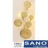 Đèn vách trang trí Sano LED G4-30W-3000K (kèm bóng)-Ø350*H650, thân inox vàng