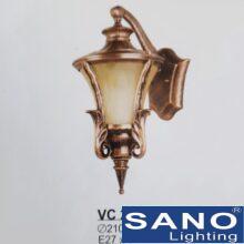 Đèn vách cổng Sano E27*1 - Ø210*H460 mm, vỏ vàng đồng