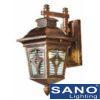 Đèn vách cổng vuông Sano E27*1, Ø185*H370, vỏ đồng