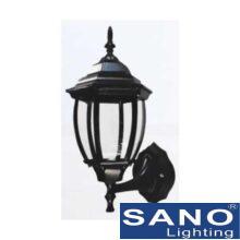 Đèn vách cổng Sano E27*1, Ø160*H350, vỏ đen